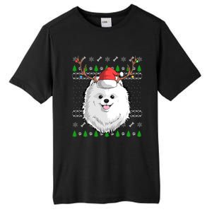 Pomeranian Dog Santa Claus Ugly Christmas Xmas Reindeer Cute Gift Tall Fusion ChromaSoft Performance T-Shirt