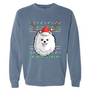 Pomeranian Dog Santa Claus Ugly Christmas Xmas Reindeer Cute Gift Garment-Dyed Sweatshirt