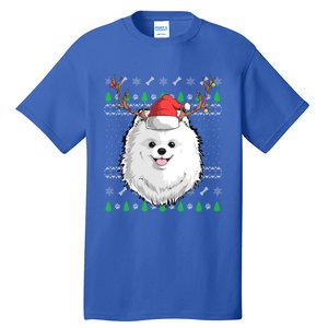 Pomeranian Dog Santa Claus Ugly Christmas Xmas Reindeer Cute Gift Tall T-Shirt