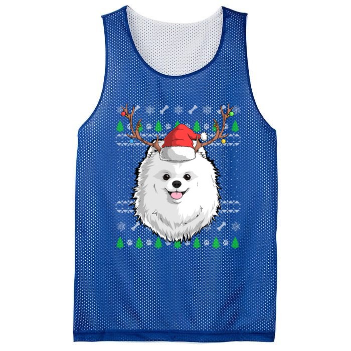 Pomeranian Dog Santa Claus Ugly Christmas Xmas Reindeer Cute Gift Mesh Reversible Basketball Jersey Tank