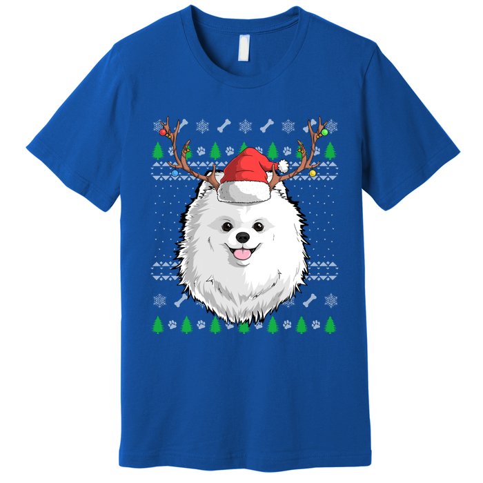 Pomeranian Dog Santa Claus Ugly Christmas Xmas Reindeer Cute Gift Premium T-Shirt