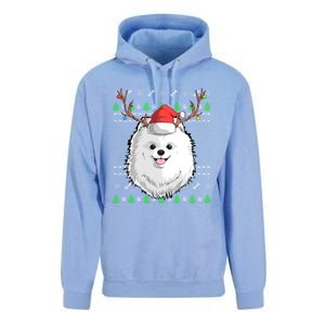 Pomeranian Dog Santa Claus Ugly Christmas Xmas Reindeer Cute Gift Unisex Surf Hoodie