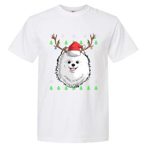 Pomeranian Dog Santa Claus Ugly Christmas Xmas Reindeer Cute Gift Garment-Dyed Heavyweight T-Shirt