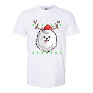 Pomeranian Dog Santa Claus Ugly Christmas Xmas Reindeer Cute Gift Softstyle CVC T-Shirt