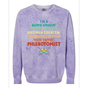 Phlebotomist Definition Syringe Nurse Phlebotomy Colorblast Crewneck Sweatshirt