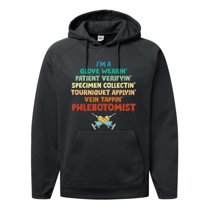 Phlebotomist Definition Syringe Nurse Phlebotomy Performance Fleece Hoodie