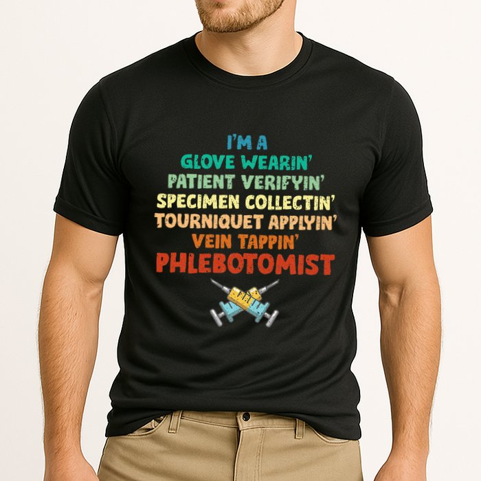 Phlebotomist Definition Syringe Nurse Phlebotomy Cooling Performance Crew T-Shirt