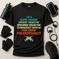 Phlebotomist Definition Syringe Nurse Phlebotomy Cooling Performance Crew T-Shirt