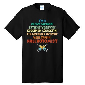 Phlebotomist Definition Syringe Nurse Phlebotomy Tall T-Shirt