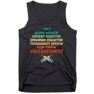 Phlebotomist Definition Syringe Nurse Phlebotomy Tank Top