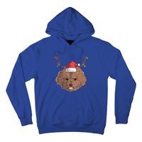 Poodle Dog Santa Claus Hat Christmas Xmas Holiday Reindeer Funny Gift Hoodie