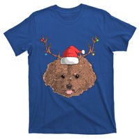 Poodle Dog Santa Claus Hat Christmas Xmas Holiday Reindeer Funny Gift T-Shirt