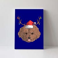 Poodle Dog Santa Claus Hat Christmas Xmas Holiday Reindeer Funny Gift Canvas