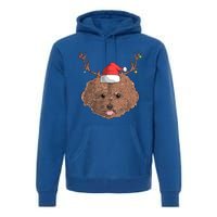 Poodle Dog Santa Claus Hat Christmas Xmas Holiday Reindeer Funny Gift Premium Hoodie