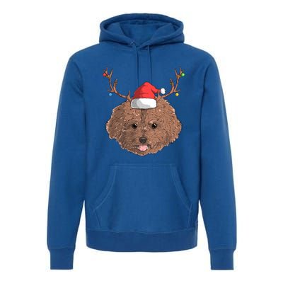 Poodle Dog Santa Claus Hat Christmas Xmas Holiday Reindeer Funny Gift Premium Hoodie