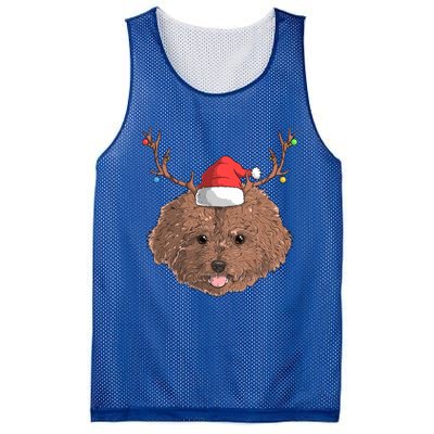 Poodle Dog Santa Claus Hat Christmas Xmas Holiday Reindeer Funny Gift Mesh Reversible Basketball Jersey Tank