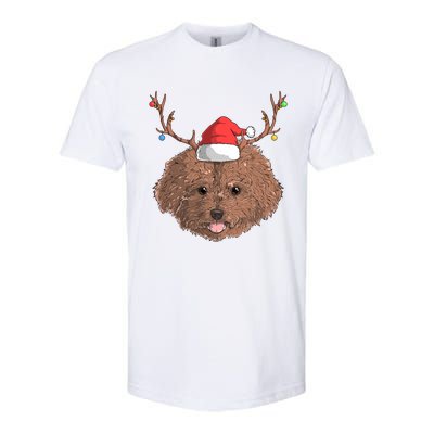 Poodle Dog Santa Claus Hat Christmas Xmas Holiday Reindeer Funny Gift Softstyle CVC T-Shirt