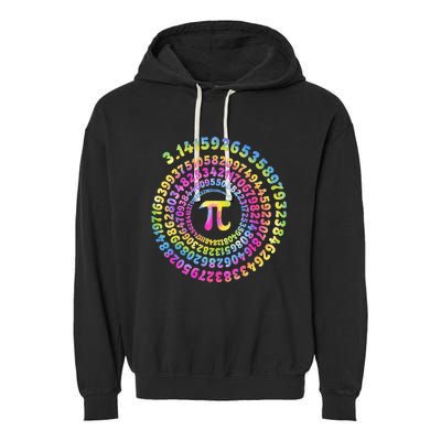 Pi Day Spiral Pi Tie Dye Numbers Math Pi Day 3.14 Garment-Dyed Fleece Hoodie