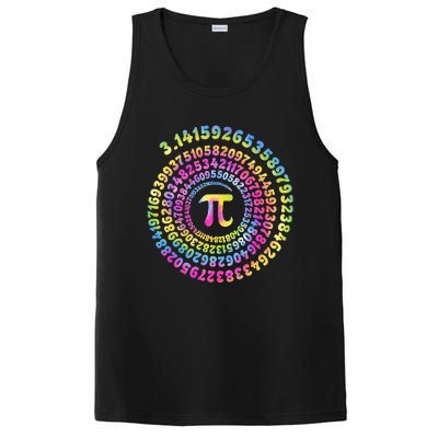 Pi Day Spiral Pi Tie Dye Numbers Math Pi Day 3.14 PosiCharge Competitor Tank