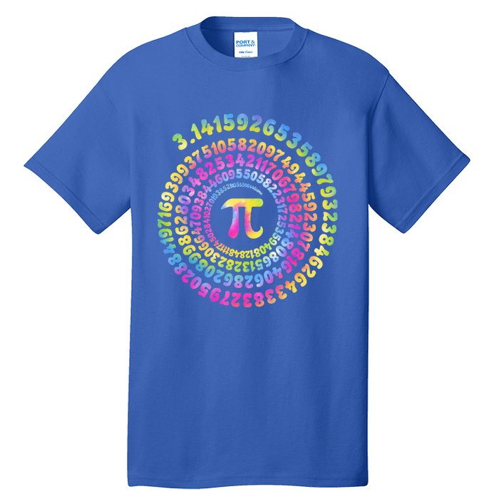 Pi Day Spiral Pi Tie Dye Numbers Math Pi Day 3.14 Tall T-Shirt