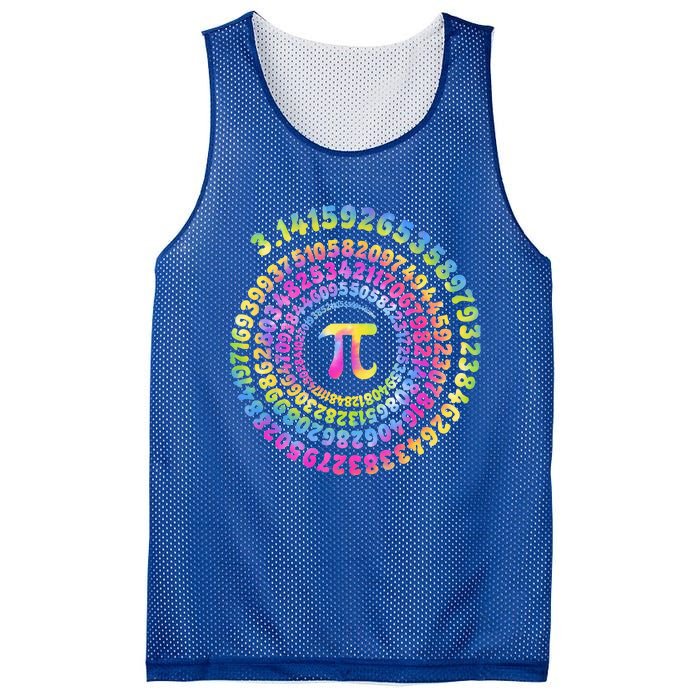 Pi Day Spiral Pi Tie Dye Numbers Math Pi Day 3.14 Mesh Reversible Basketball Jersey Tank