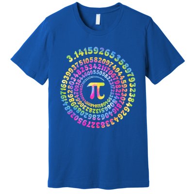 Pi Day Spiral Pi Tie Dye Numbers Math Pi Day 3.14 Premium T-Shirt