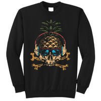 Pineapple DJ Skull Summer Vibes Gamer Hawaiian Sunglasses Sweatshirt