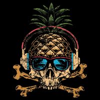 Pineapple DJ Skull Summer Vibes Gamer Hawaiian Sunglasses City Backpack