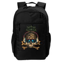 Pineapple DJ Skull Summer Vibes Gamer Hawaiian Sunglasses Backpack