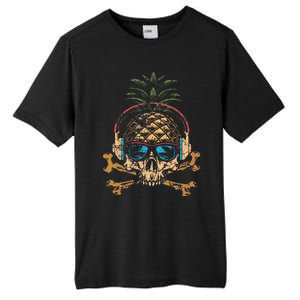 Pineapple DJ Skull Summer Vibes Gamer Hawaiian Sunglasses Tall Fusion ChromaSoft Performance T-Shirt