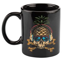 Pineapple DJ Skull Summer Vibes Gamer Hawaiian Sunglasses 11oz C Handle Ceramic Mug