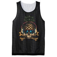 Pineapple DJ Skull Summer Vibes Gamer Hawaiian Sunglasses Mesh Reversible Basketball Jersey Tank