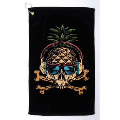 Pineapple DJ Skull Summer Vibes Gamer Hawaiian Sunglasses Golf Towel