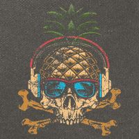 Pineapple DJ Skull Summer Vibes Gamer Hawaiian Sunglasses Cotton Canvas Backpack