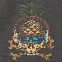 Pineapple DJ Skull Summer Vibes Gamer Hawaiian Sunglasses Vector Backpack