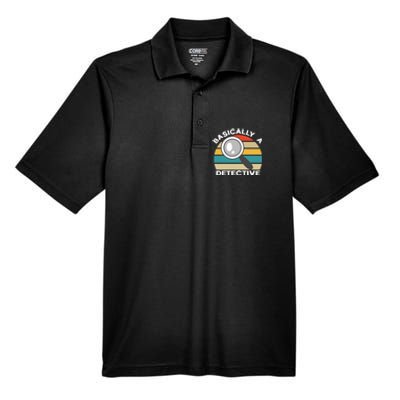 Private Detective Secret Spy Team Basically A Detective Gift Men's Origin Performance Pique Polo