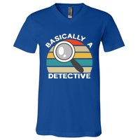 Private Detective Secret Spy Team Basically A Detective Gift V-Neck T-Shirt