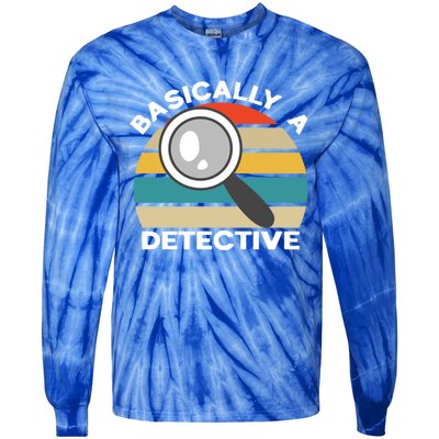 Private Detective Secret Spy Team Basically A Detective Gift Tie-Dye Long Sleeve Shirt