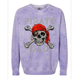 Pirate Dad Shirt Jolly Roger Skull & Crossbones Flag Colorblast Crewneck Sweatshirt