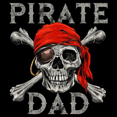 Pirate Dad Shirt Jolly Roger Skull & Crossbones Flag T-Shirt