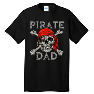 Pirate Dad Shirt Jolly Roger Skull & Crossbones Flag Tall T-Shirt