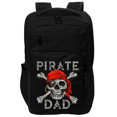 Pirate Dad Shirt Jolly Roger Skull & Crossbones Flag Impact Tech Backpack