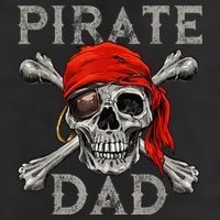 Pirate Dad Shirt Jolly Roger Skull & Crossbones Flag Adult Drive Performance Visor