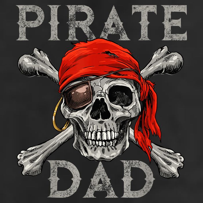 Pirate Dad Shirt Jolly Roger Skull & Crossbones Flag Adult Drive Performance Visor