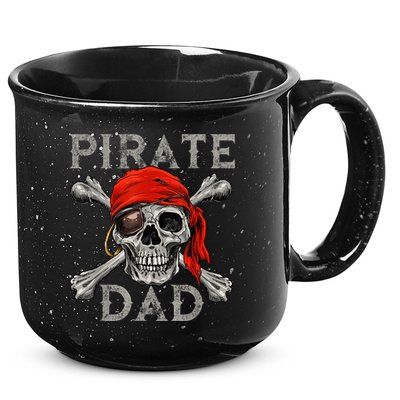 Pirate Dad Shirt Jolly Roger Skull & Crossbones Flag 15oz Campfire Ceramic Mug