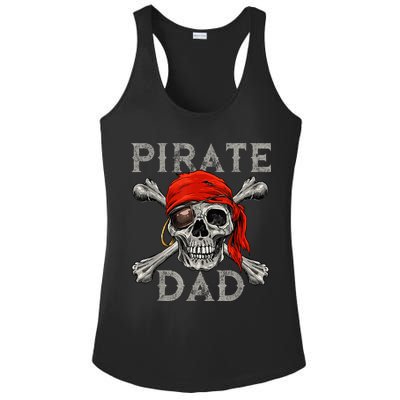 Pirate Dad Shirt Jolly Roger Skull & Crossbones Flag Ladies PosiCharge Competitor Racerback Tank