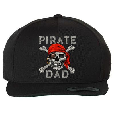 Pirate Dad Shirt Jolly Roger Skull & Crossbones Flag Wool Snapback Cap
