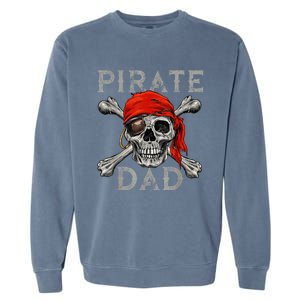 Pirate Dad Shirt Jolly Roger Skull & Crossbones Flag Garment-Dyed Sweatshirt