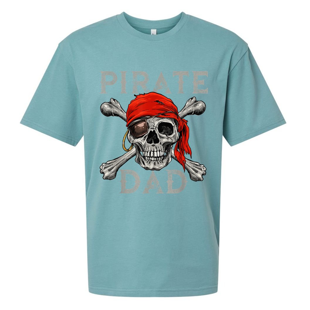 Pirate Dad Shirt Jolly Roger Skull & Crossbones Flag Sueded Cloud Jersey T-Shirt