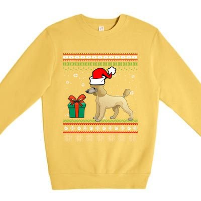 Poodle Dog Santa Hat Ugly Christmas Funny Dogs Lovers Xmas Cool Gift Premium Crewneck Sweatshirt